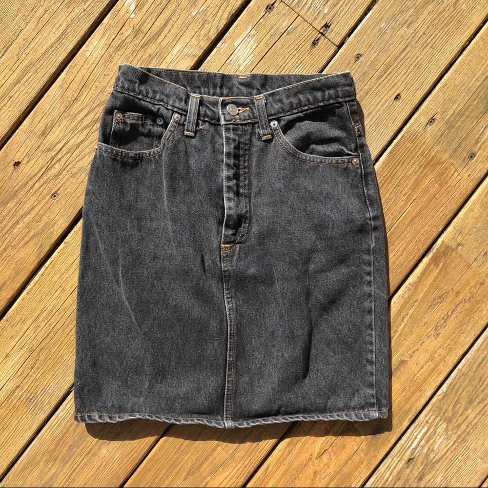 High waisted cotton jean skirt